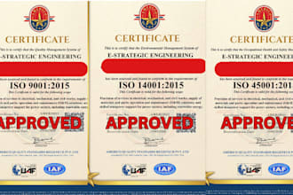provide iso 9001 14001 45001 22000 docs and certificates