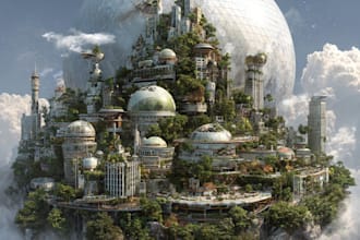 draw an cyberpunk, science fiction city, scifi art for you