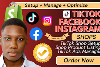 setup tiktok shop facebook instagram shop social media marketing ads manager