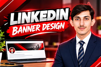 design a modern linkedin banner, cover, and header