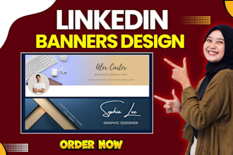 design a modern linkedin banner, cover, and header