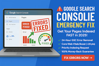 fix all gsc errors correct pages 404 403 401 400 to boost indexing in 72hrs