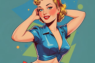design pin up art and pin up girl illustration