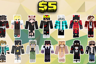 design custom, unique, premium minecraft skin and mc java art