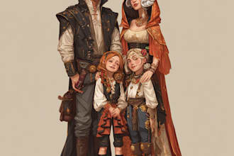 draw a realistic family portrait