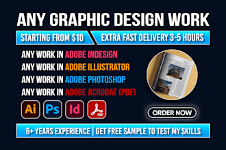 do any work in adobe indesign, illustrator and photoshop