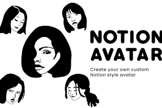 draw custom digital notion style avatar portraits