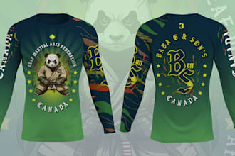 design custom full sublimation rash guard for MMA, surf, sportswear
