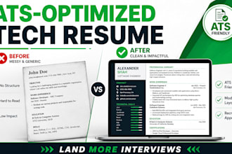 write an impactful ats optimized tech resume, cover letter and linkedin profile