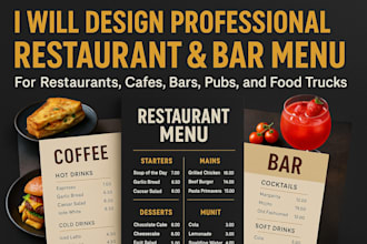 do design vintage or modern chalkboard menu boards for pubs, bars and cafés