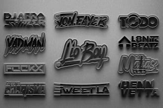 design a unique rap, band, or dj logo in typography style