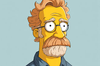 draw you yellow cartoon in simpsons style