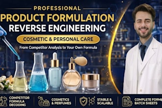 reverse engineer cosmetic, skincare, perfume and personal care formulations