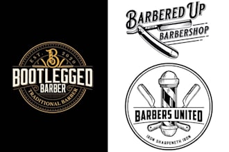 design modern salon barbershop barber logo for your business