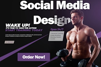 design gym banners, ads and posts that stop scrolling