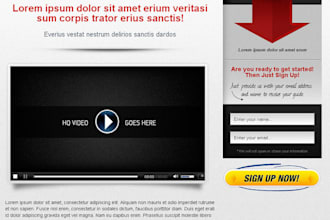 give you a quality video squeeze page and thank you page
