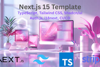 build a nextjs app router template with tailwind, shadcn ui and typescript