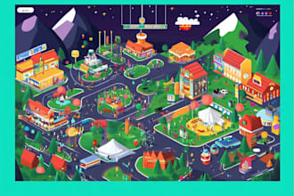 do any city map, vector map, event map, road map and travel map design