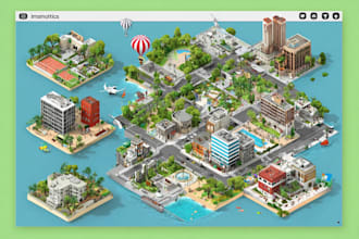 make vector map illustration map design isometric cartography city map