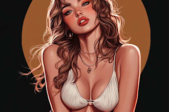 draw your original character, artwork, cover or pin up