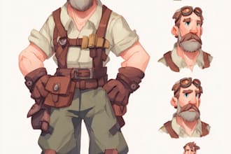 draw 2d game character illustration