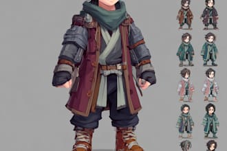 draw 2d game character illustration