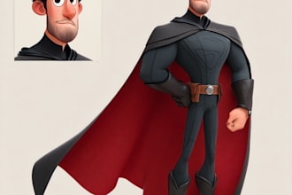a concept superhero cartoon characters