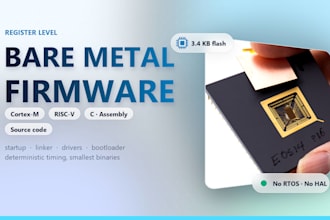 develop bare metal firmware for arm cortex m and risc v microcontrollers