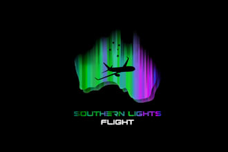 design unique southern lights flight colorful logo