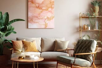 design abstract watercolor canvas wall art