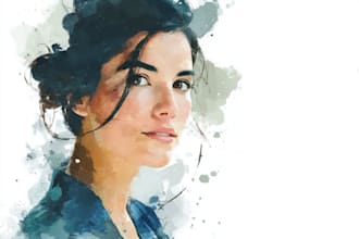 create unique watercolor character illustration
