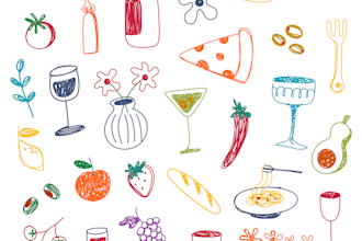 draw vibrant, multi colored handdrawn doodles