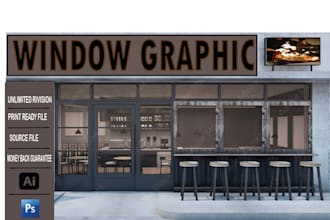 design outstanding shopfront wrap, window graphic