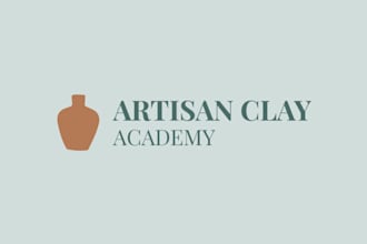 do a minimalist modern clay inspired logo design your brand
