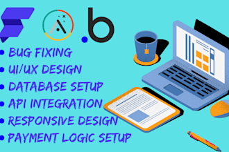 develop flutterflow webapp bubble io saas website adalo mvp mobile application