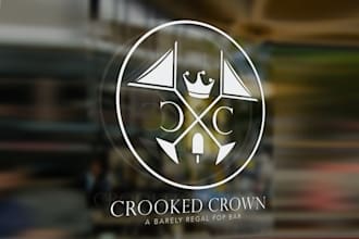 design iconic memorable crooked crown logo