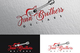 do modern super custom guitar logo design