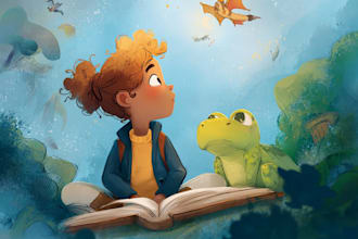design children story book illustration and children story