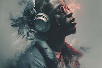 do a metal album cover artwork or music album cover