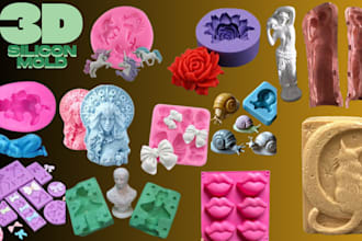 do 3d printable mold designs, injection mold for silicon casting plastic parts