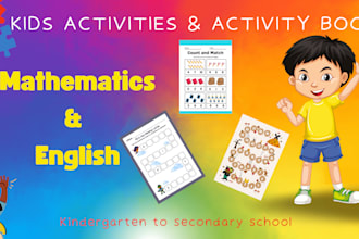 create kids activity books and work sheets