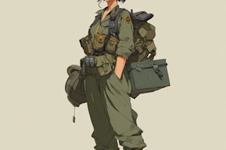 do military character design or military themed illustration