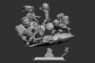 design 3d characters,custom 3d figurines,diorama print chibi stl,pop figure stl