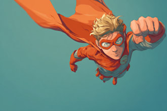 create superhero comic caricature character
