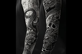 create custom tattoo design, tattoo sleeve