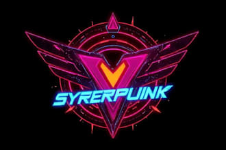 design futuristic custom cyberpunk logo with you
