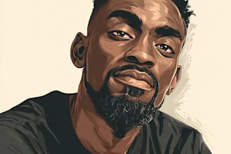draw realistic face vector cartoon portrait of you