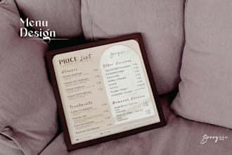 design a modern and clear price list for your business