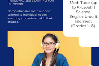 be your online math tutor upto a level, with practice and exam prep
