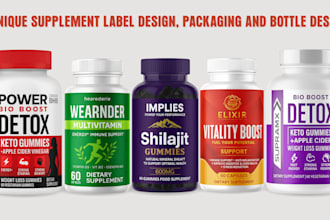 do supplement label,product label, bottle label, gummies label,packaging label